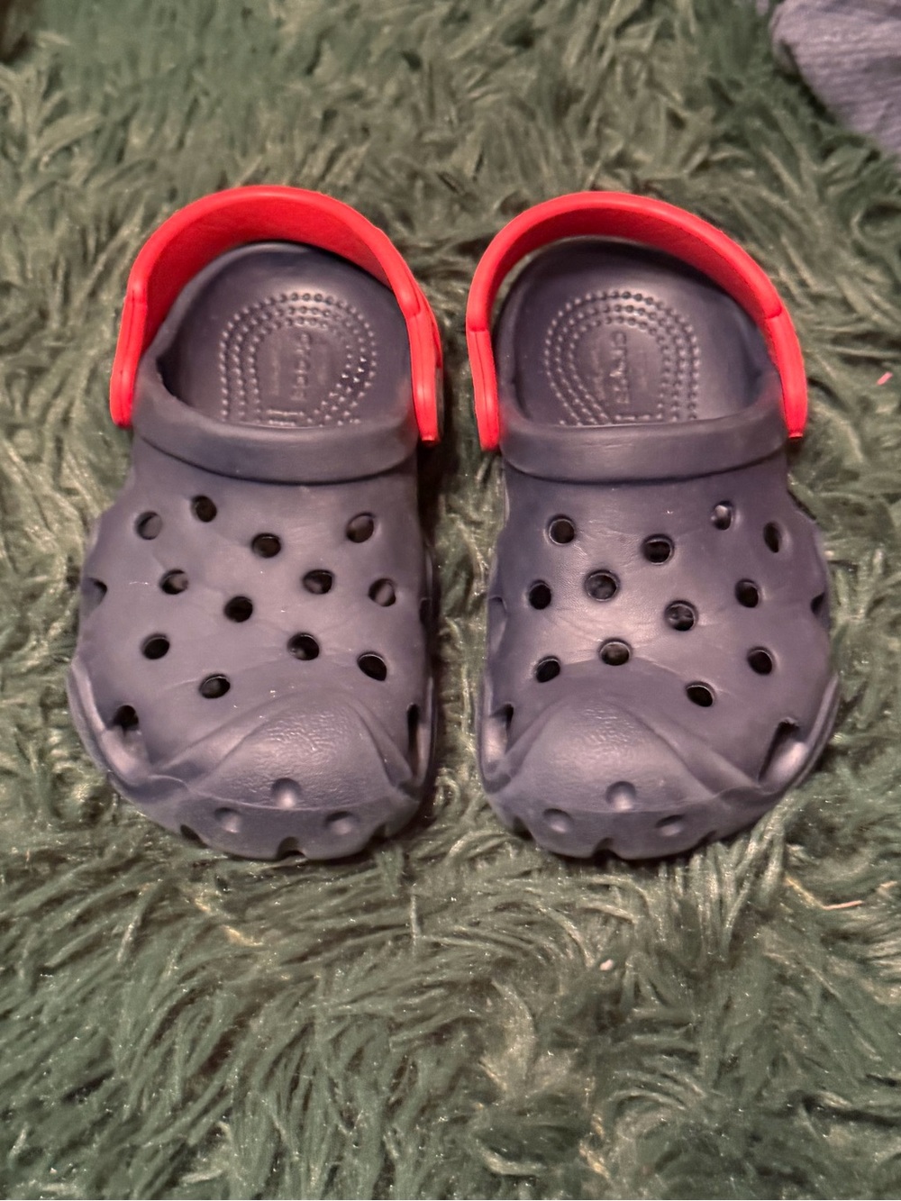 CROCS Kids Navy with Red Strap Clog Sandals